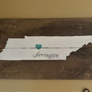 Rustic White and Teal Heart Wall Decor - Arrington, Tennessee